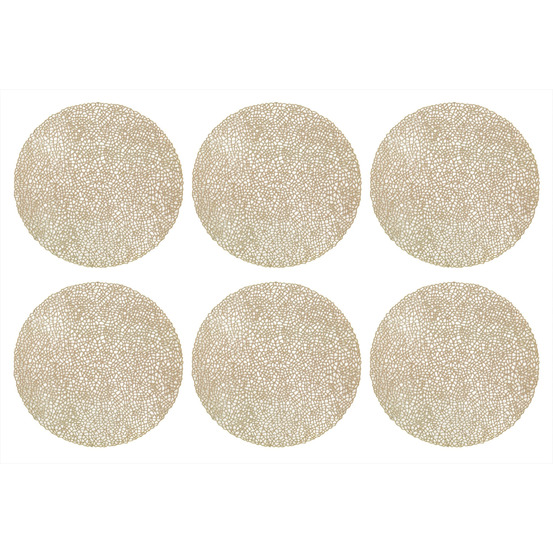 Sets de table en vinyle fête (lot de 6) doré 2