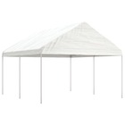 Belvédère avec toit blanc 4,46x4,08x3,22 m polyéthylène