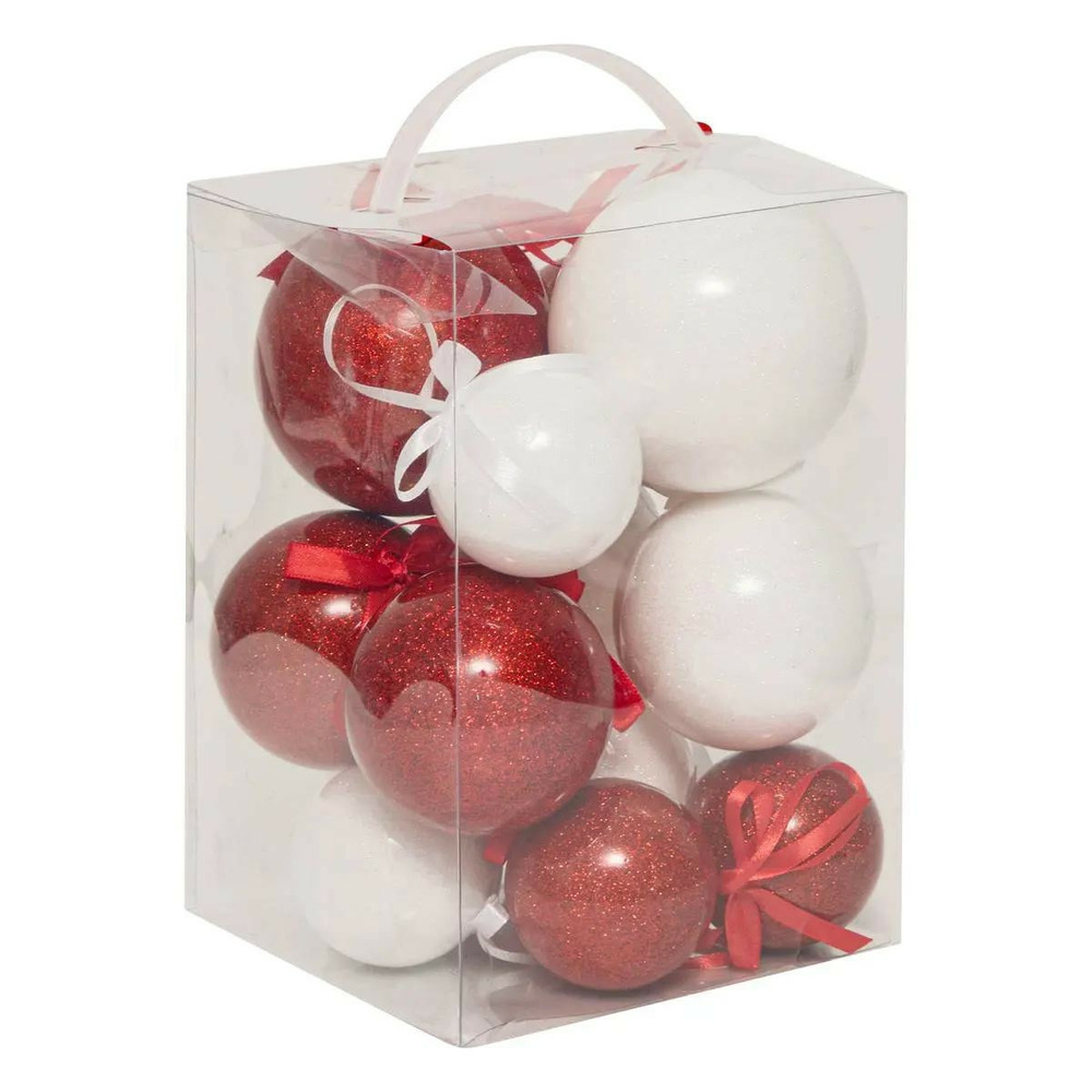 Lot de 14 boules de noël pailletées 