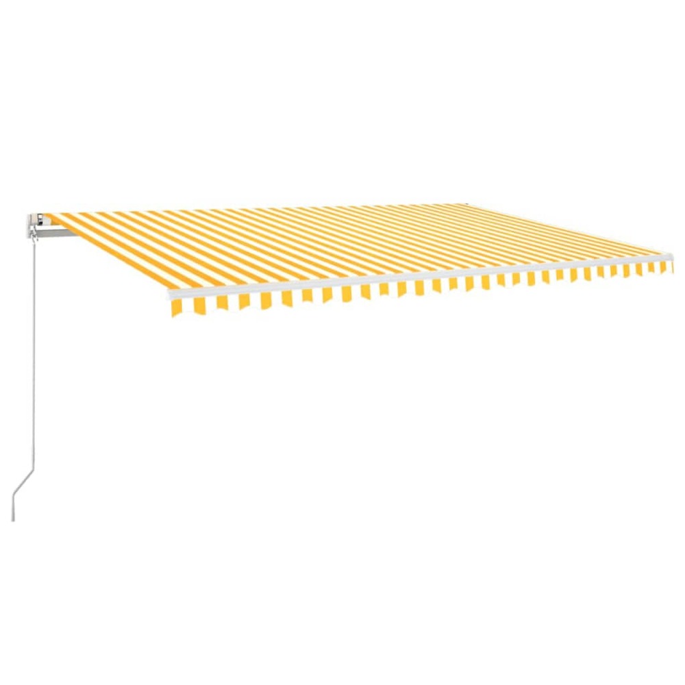Auvent manuel rétractable avec led 500x350 cm jaune et blanc