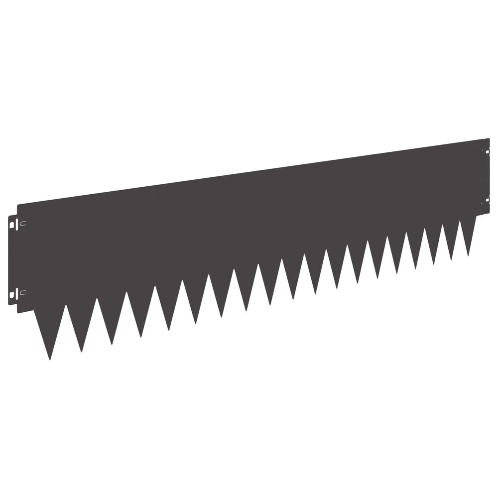 Bordure de pelouse 10 pc 103 x 25 cm acier noir
