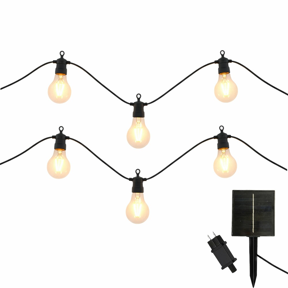 2 guirlandes solaires party clear hybrid 10 ampoules 7.5m