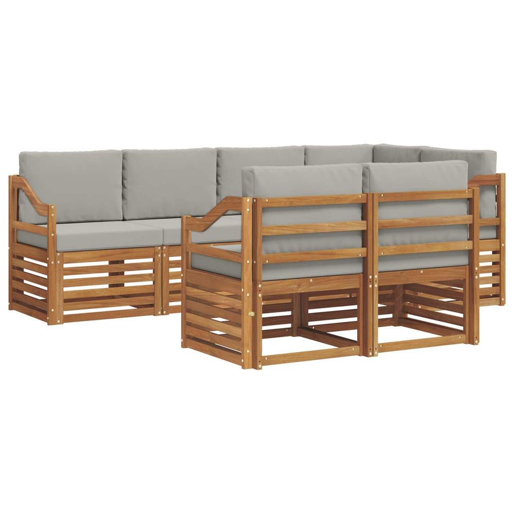 Ensembles de canapés avec coussin 7 pcs gris naturel et clair