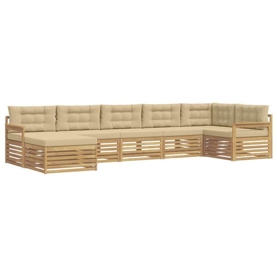 Ensemble de canapés d'extérieur 7 pc blanc et beige