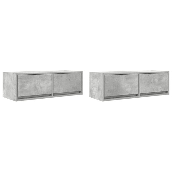 Meubles tv 2 pcs gris béton 80x31x25,5 cm bois d'ingénierie