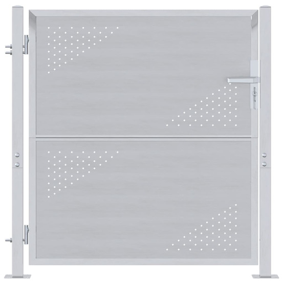 Porte de jardin argenté 85 x 97 cm acier inoxydable