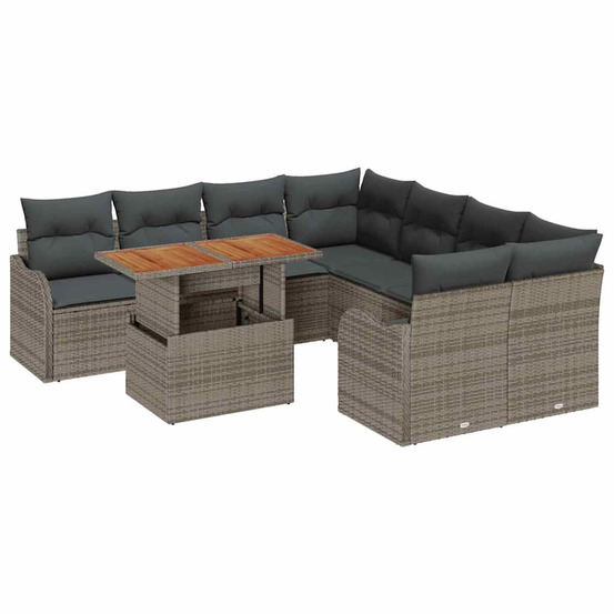 Ensemble de canapé de jardin avec coussin 7 pcs gris