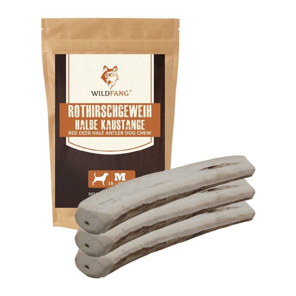 Wildfang - bois de cerf rouge rongeant - demi-bâton à ronger - 3 x s