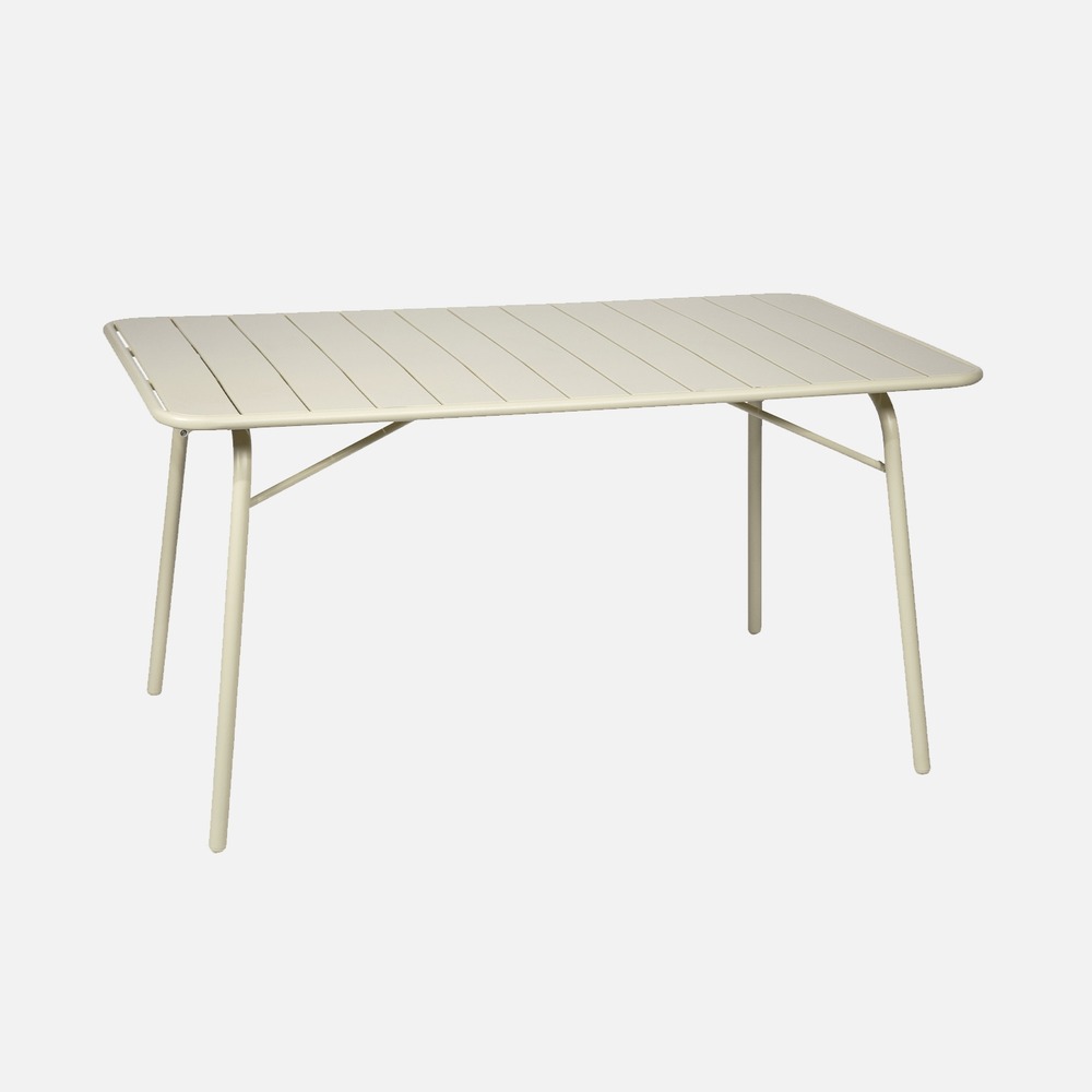 Table de jardin pliante métal 6 places, amelia 141,2 x 80 x 72,5cm