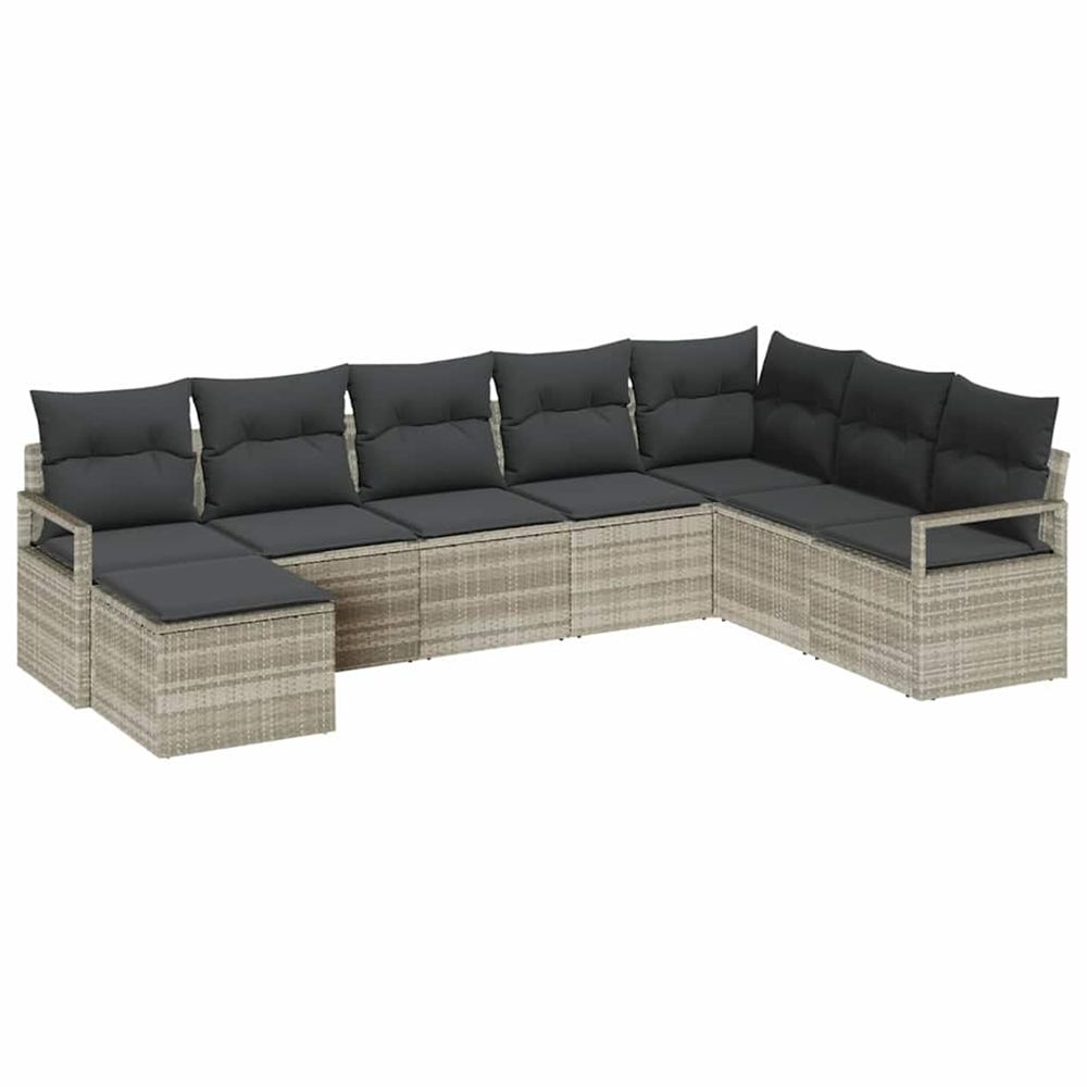 Ensemble de canapés 7 pc gris clair polyrotin