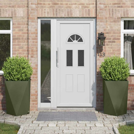 Jardinière 2 pcs vert olive 50 x 50 x 75 cm acier