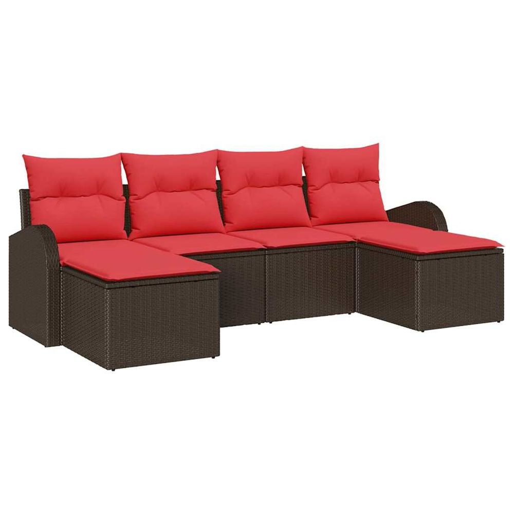 Ensemble de canapé de jardin 6 pc marron