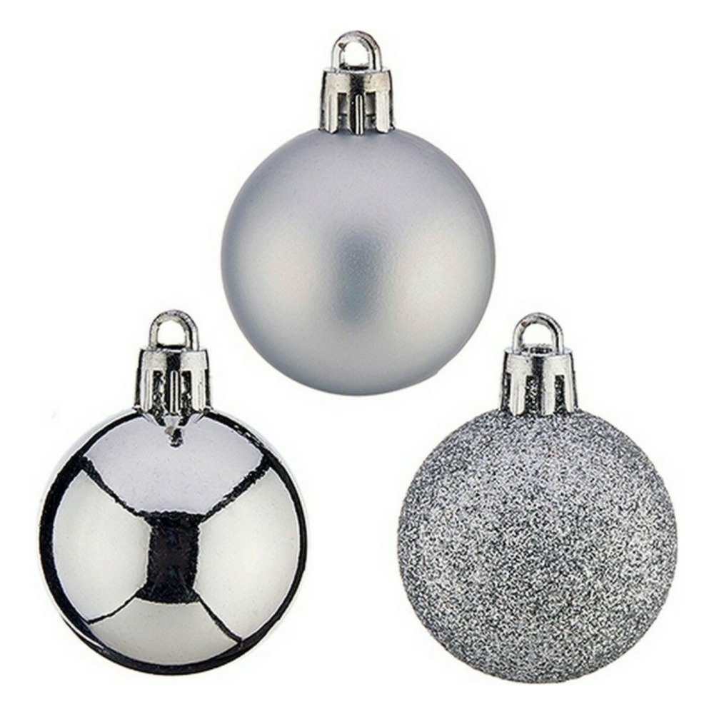 Boules de noël ø 4 cm 12 unités argenté pvc