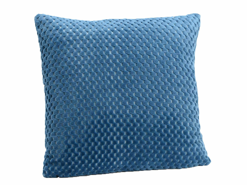 Coussin + housse damier bleu nuit