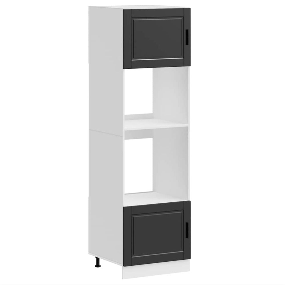 Armoires de four 2 pcs porto noir bois d'ingénierie