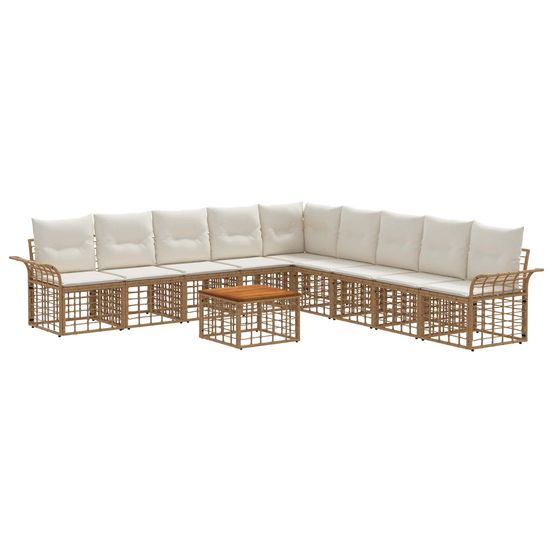 Ensemble de canapés d'extérieur 10 pc blanc naturel et crème