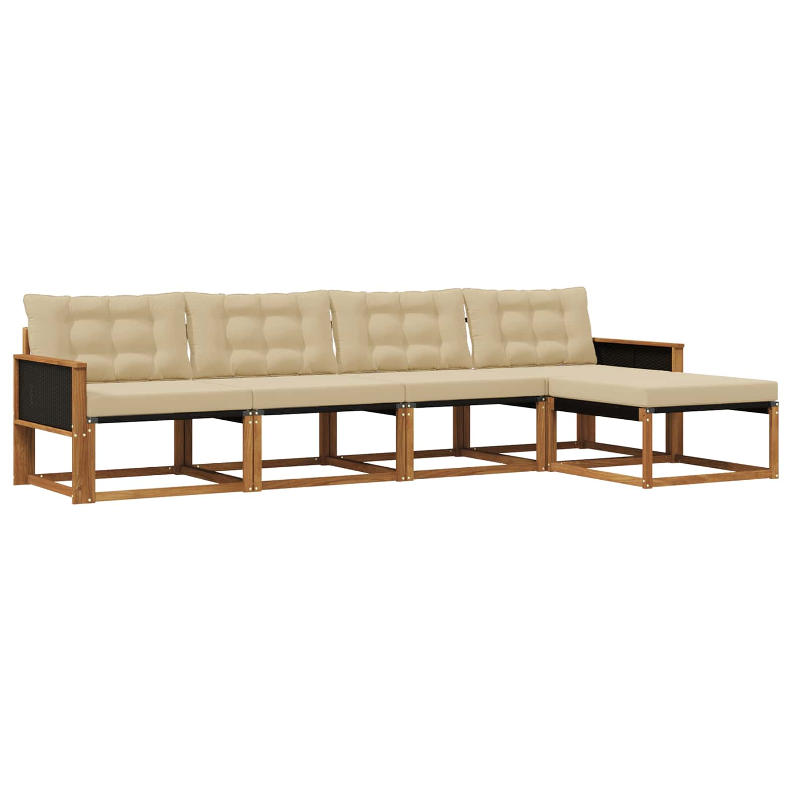 Ensemble de canapés d'extérieur 5 pcs naturel et beige