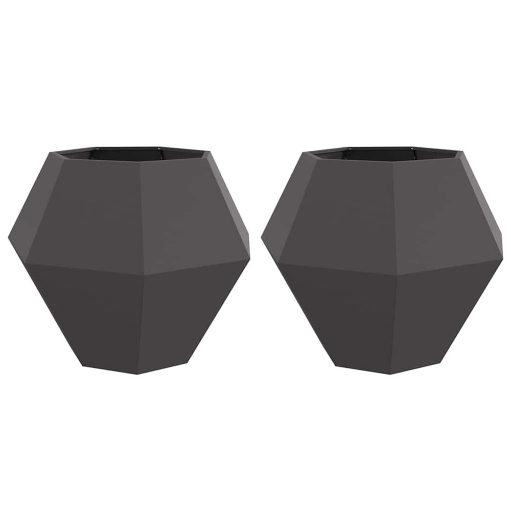 Jardinière d'extérieur 2 pcs noir 100 x 100 x 80 cm acier