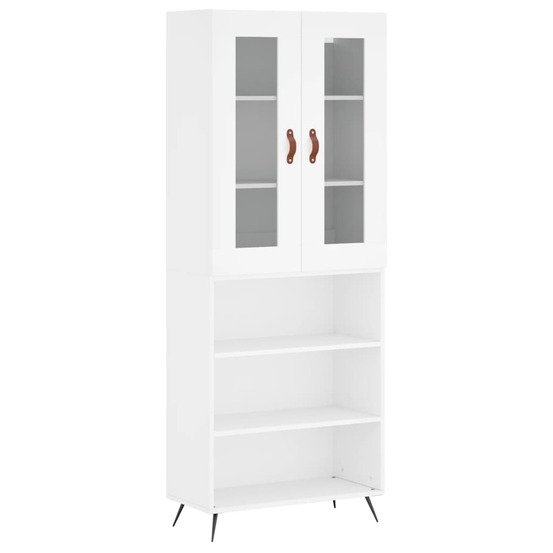 Buffet bahut commode armoire meuble de rangement organisateur cuisine salle de séjour salon haut 69,5 x 34 x 180 cm bois d'in