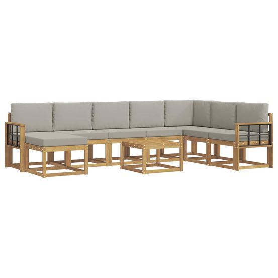 Ensemble de canapés d'extérieur 9 pc blanc et gris clair