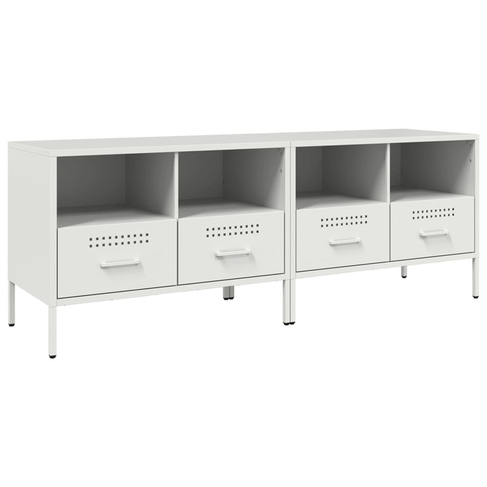 Meubles tv 2 pcs blanc 68x39x50,5 cm acier