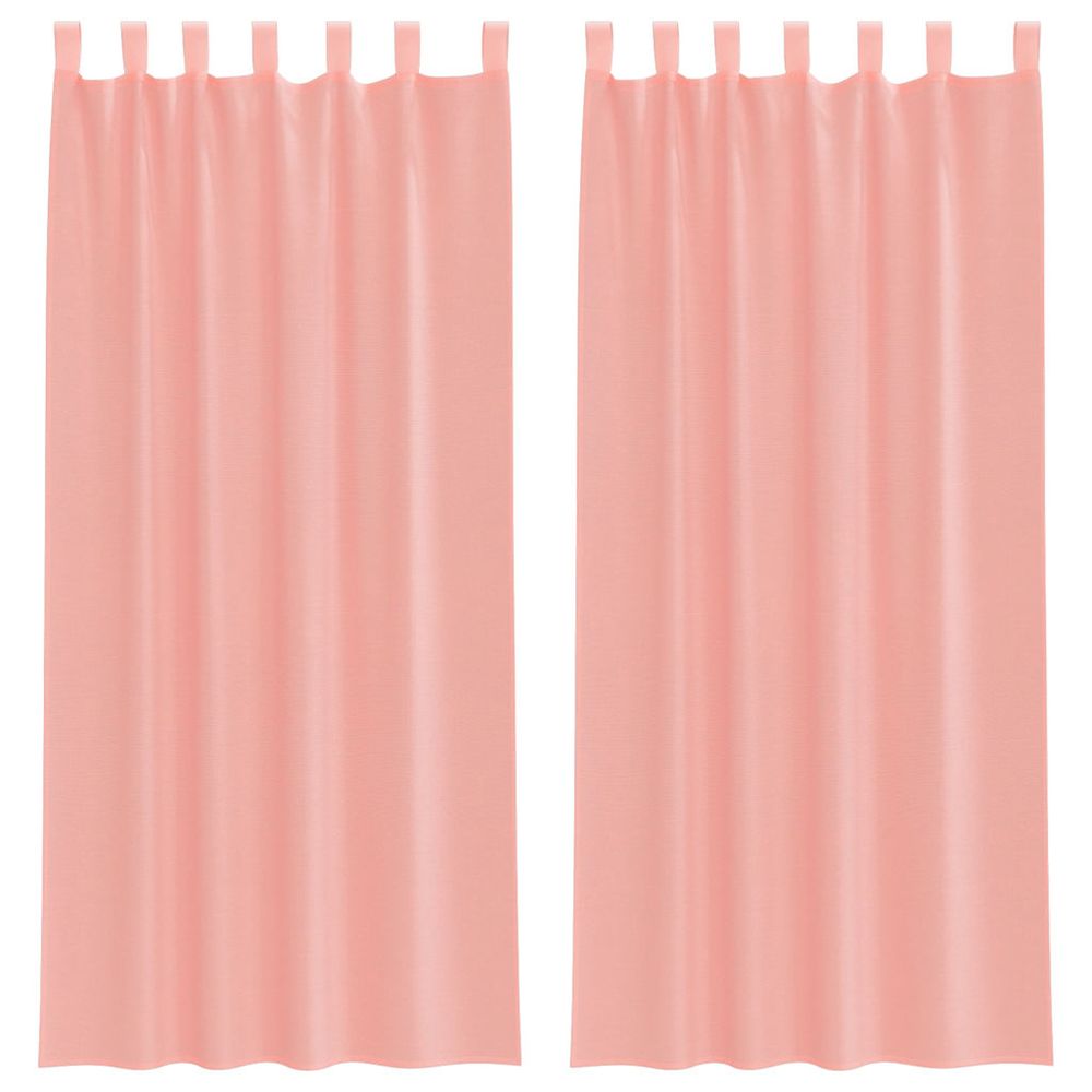 Rideaux en voile avec boucles 2 pcs rose 140x245 cm