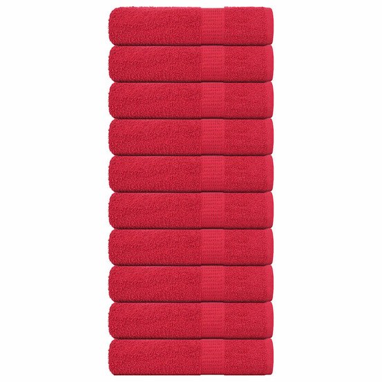 Serviettes de bain 10 pcs frogn rouge 100x150 cm 100% coton