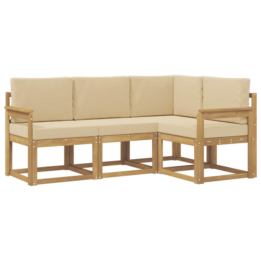 Ensemble de canapés d'extérieur 4 pc blanc et beige