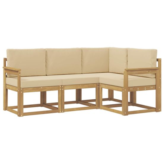 Ensemble de canapés d'extérieur 4 pc blanc et beige