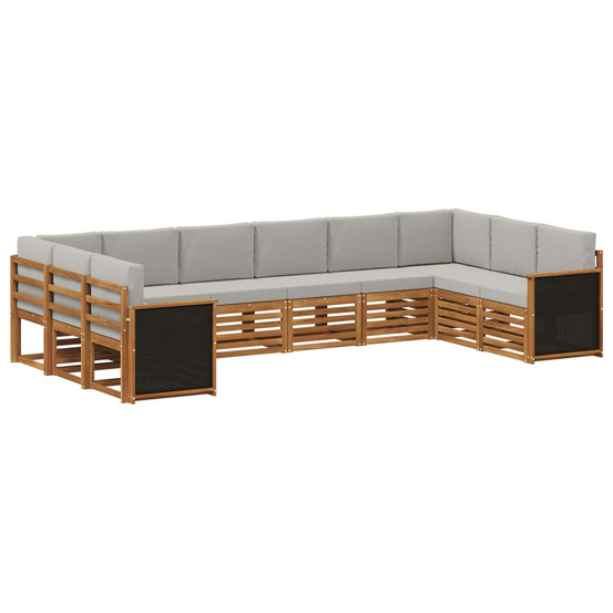 Ensemble de canapé d'angle 7 pcs naturel et gris clair