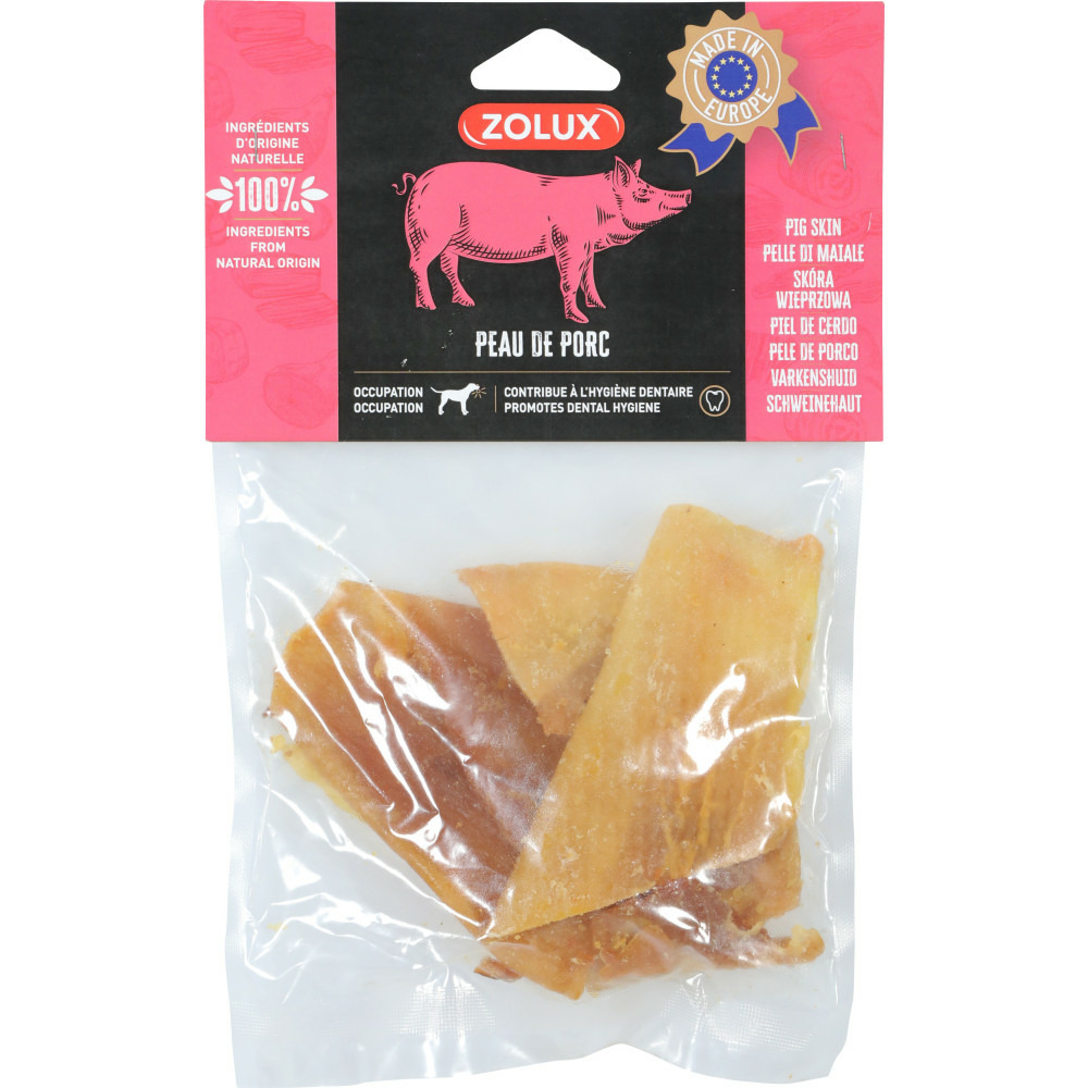 Peau de porc 100 g friandise pour chien
