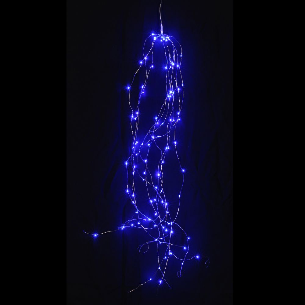 Guirlande spirale 10 blanches led bleu