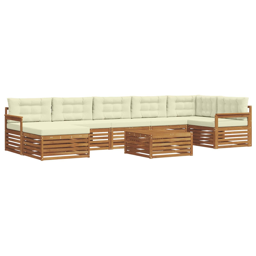 Ensembles de canapés avec coussin 8 pcs naturel et crème