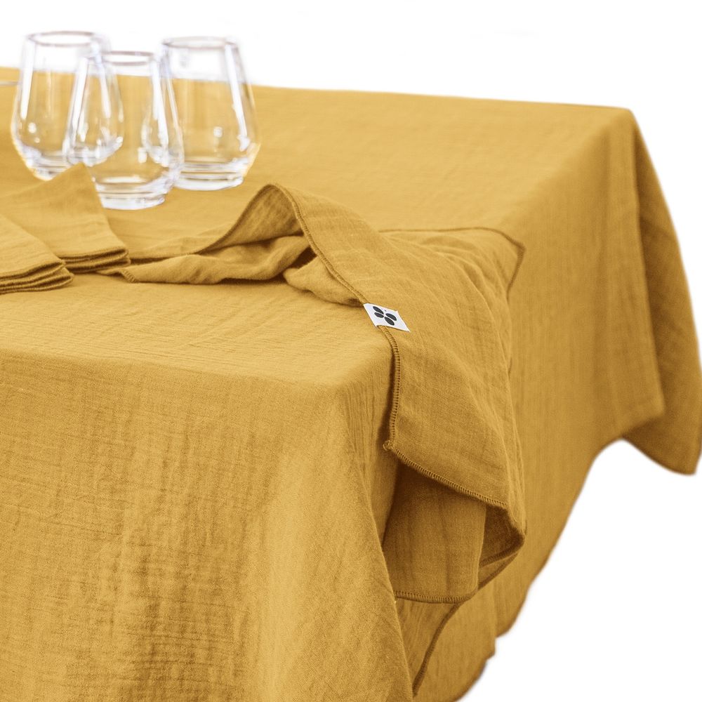 Nappe rectangle gaze de coton gaia