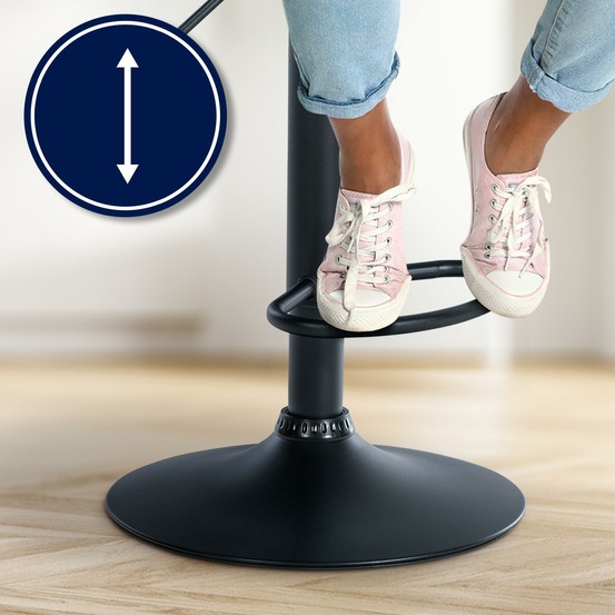 Tabouret de bar laurel tissu noir