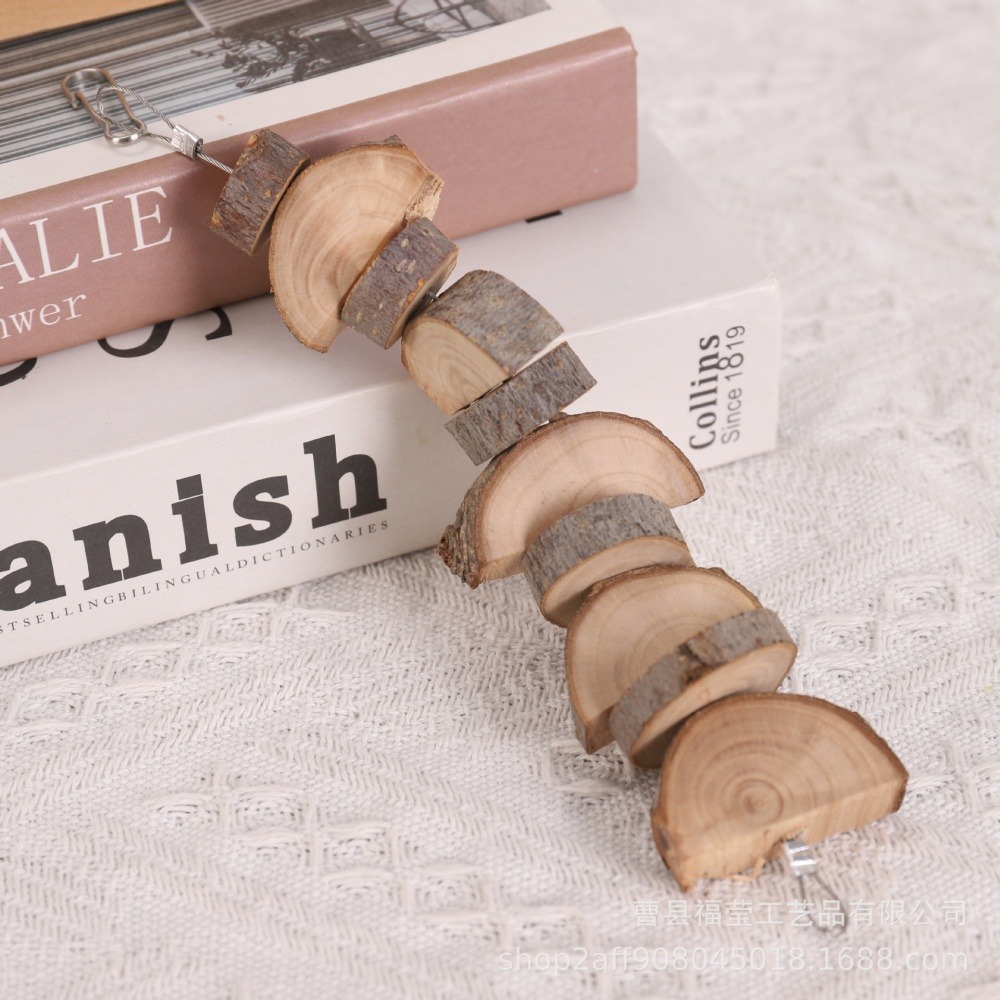 Boucles de bois de pomme pour rongeurs, snacks et jouets de mastication semi-circulaire