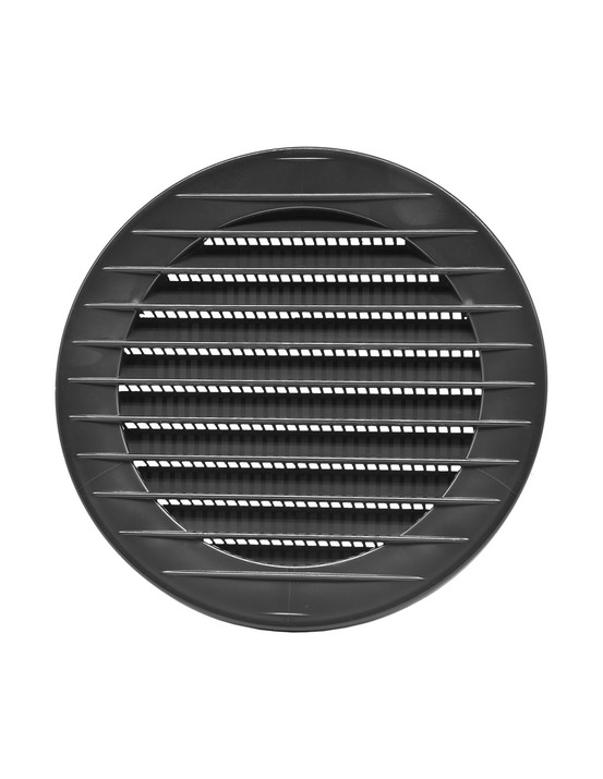 5 grille d'aération ronde encastrée, abs, avec moustiquaire ø120mm gris anthracite