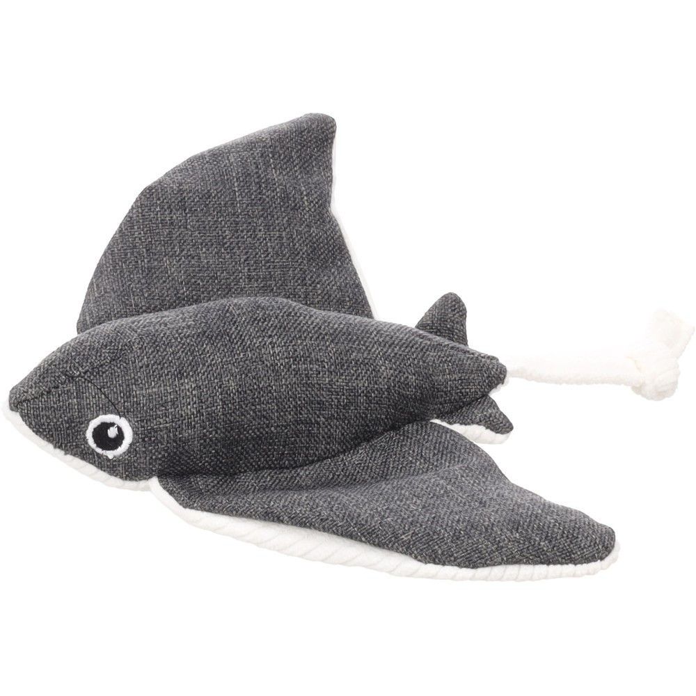 Peluche pour chien flipper raie grise 22 cm - flamingo