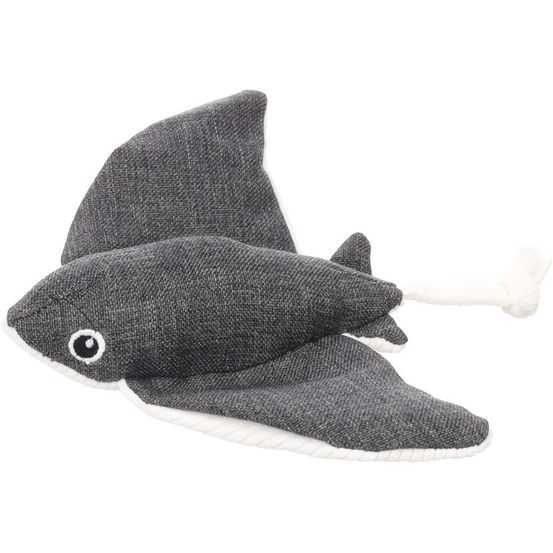 Peluche pour chien flipper raie grise 22 cm - flamingo