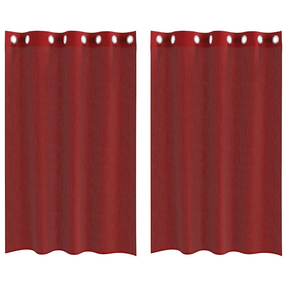 Rideaux en voile avec œillets 2 pcs rouge bordeaux