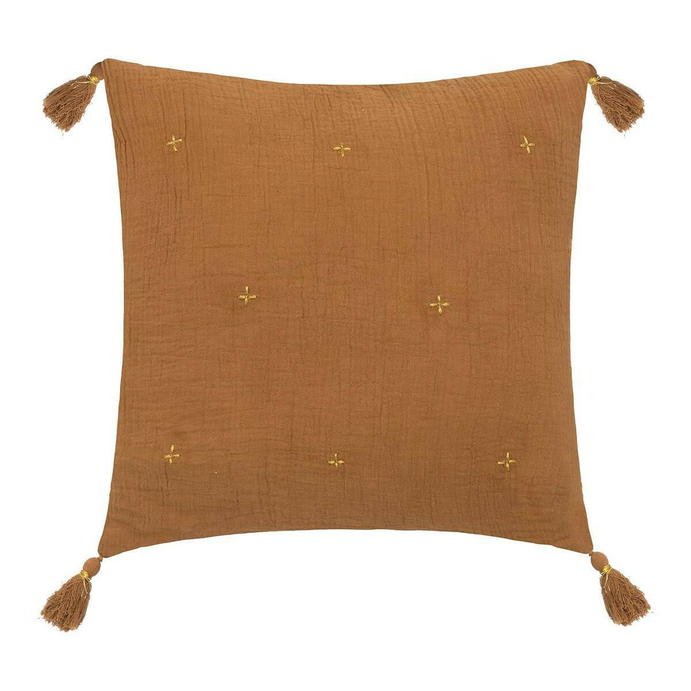 Coussin déco à pompons 