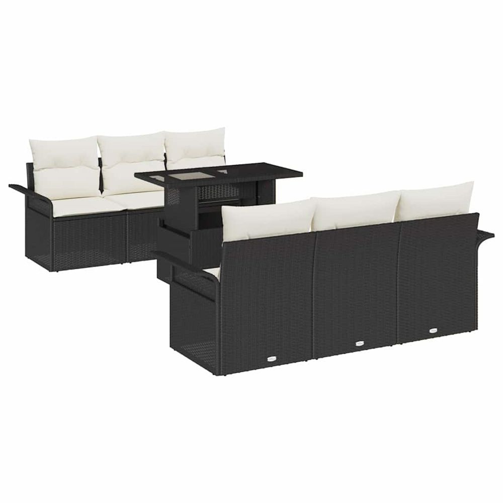 Ensemble de canapé de jardin 7 pc noir