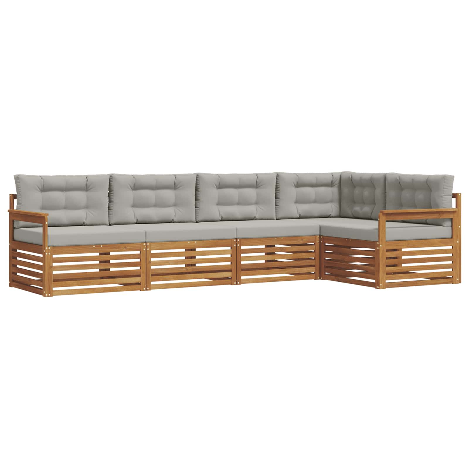 Ensemble de canapés d'extérieur 5 pcs gris naturel et clair