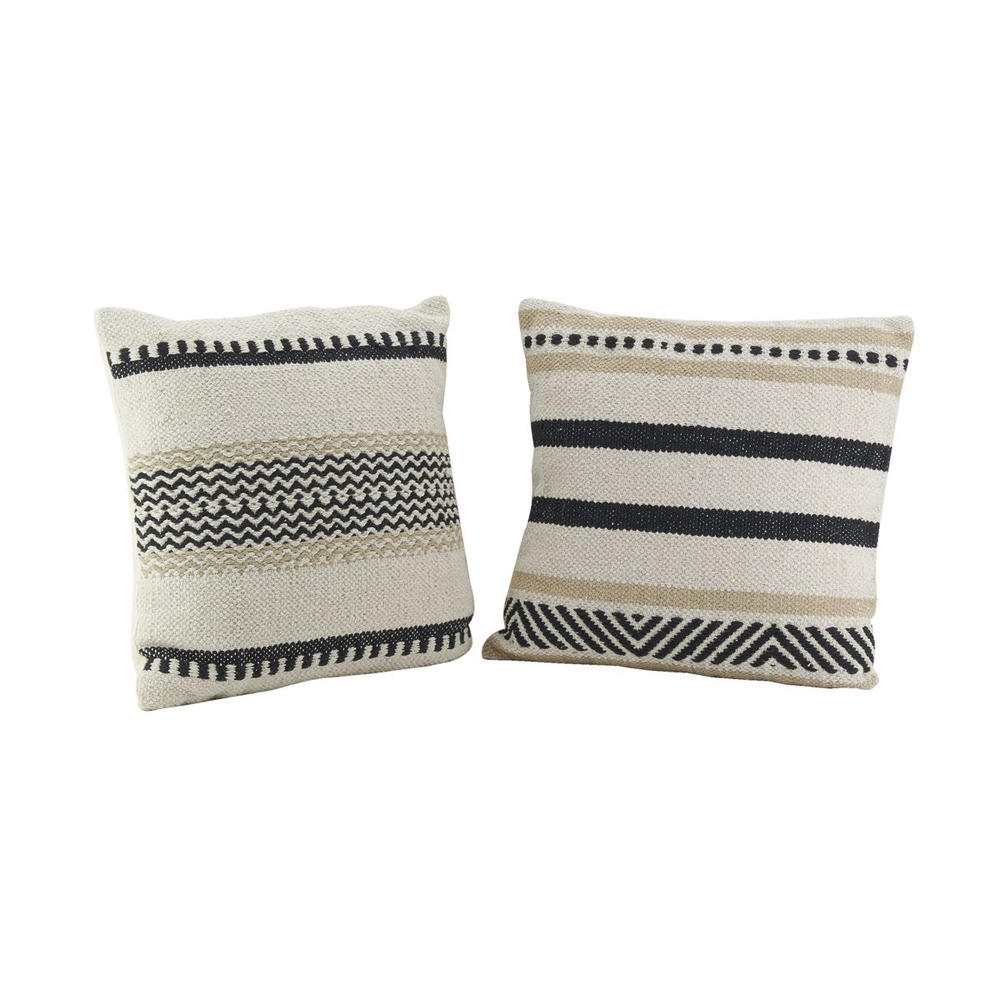 Coussins en coton graphiques et ethniques (lot de 2)