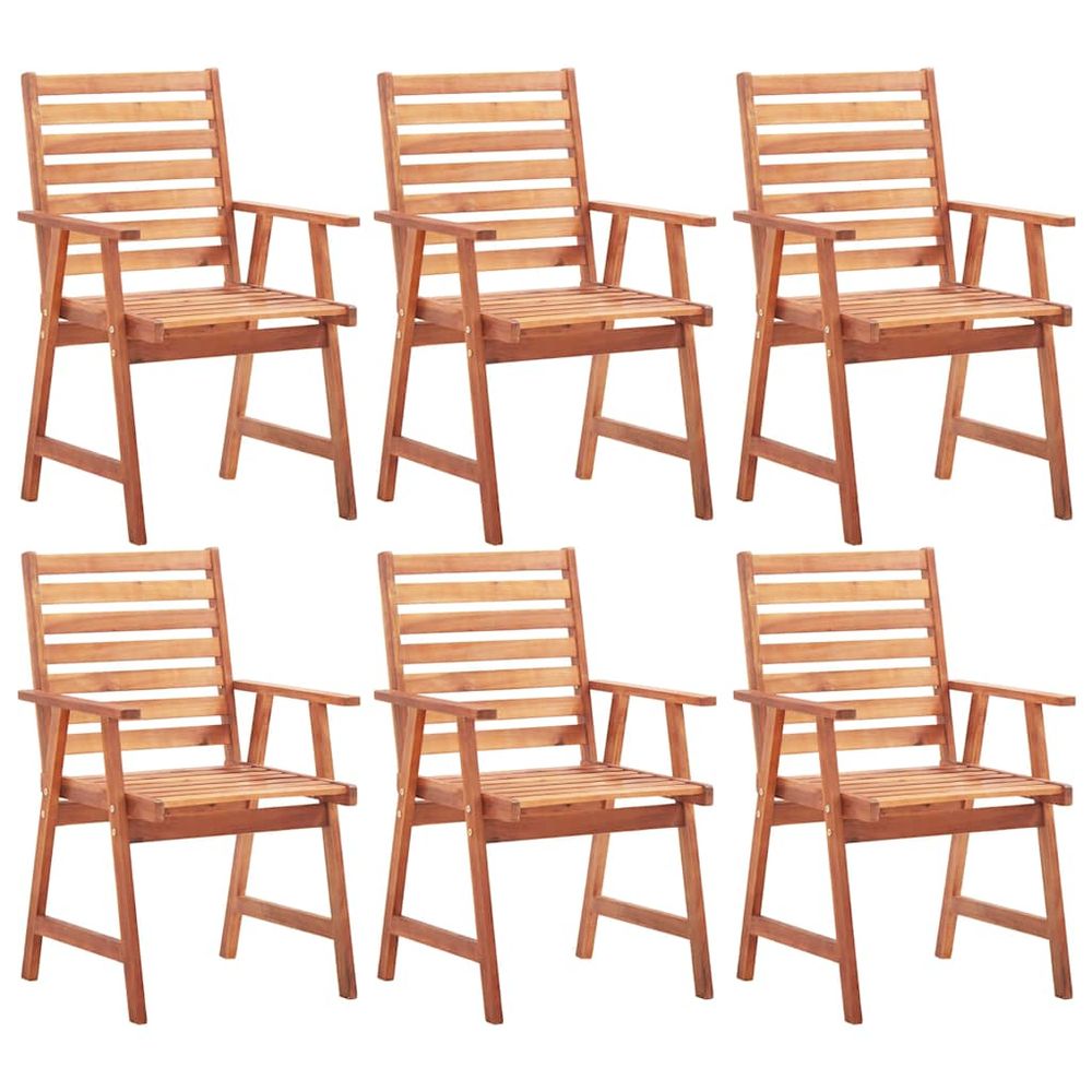 Chaises à manger d'extérieur lot de 6 acacia massif