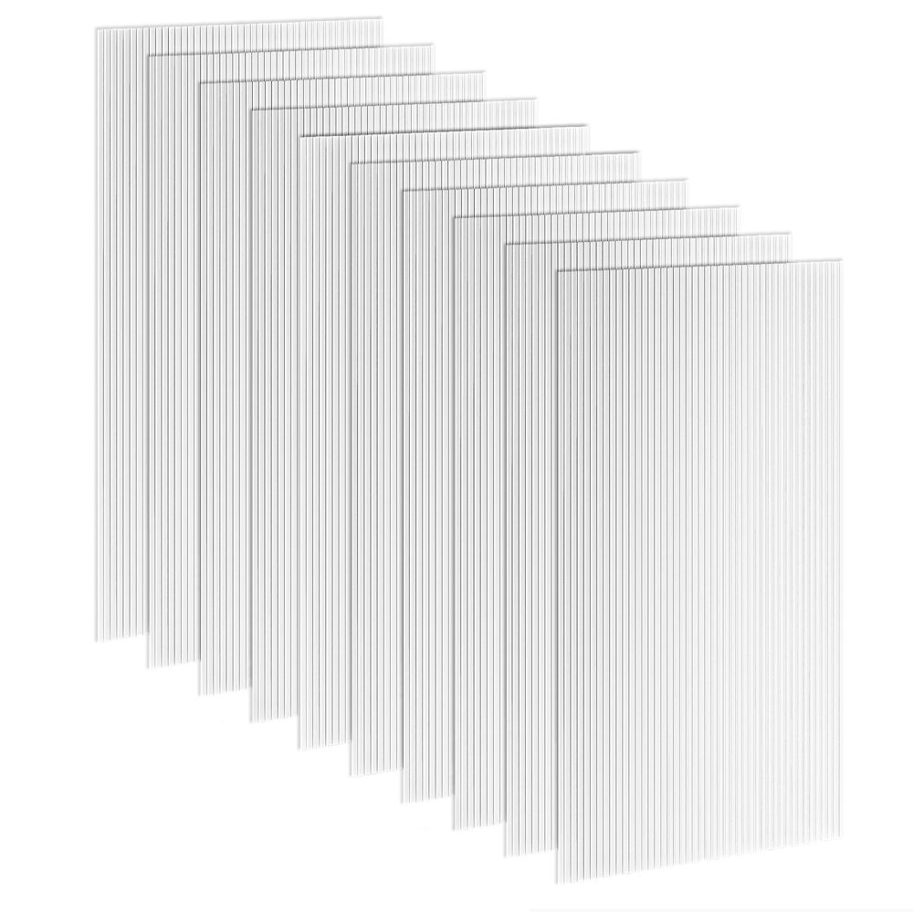 10 plaques alvéolaires en polycarbonate 120 x 60 x 0,4 cm serre toiture anti-uv - comfortxl outdoor living