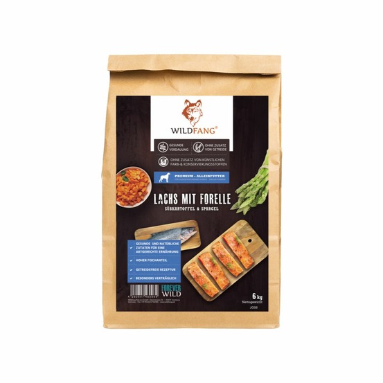 Wildfang - croquettes maxi adult au saumon et à la truite - idéales pour les grandes races de chiens