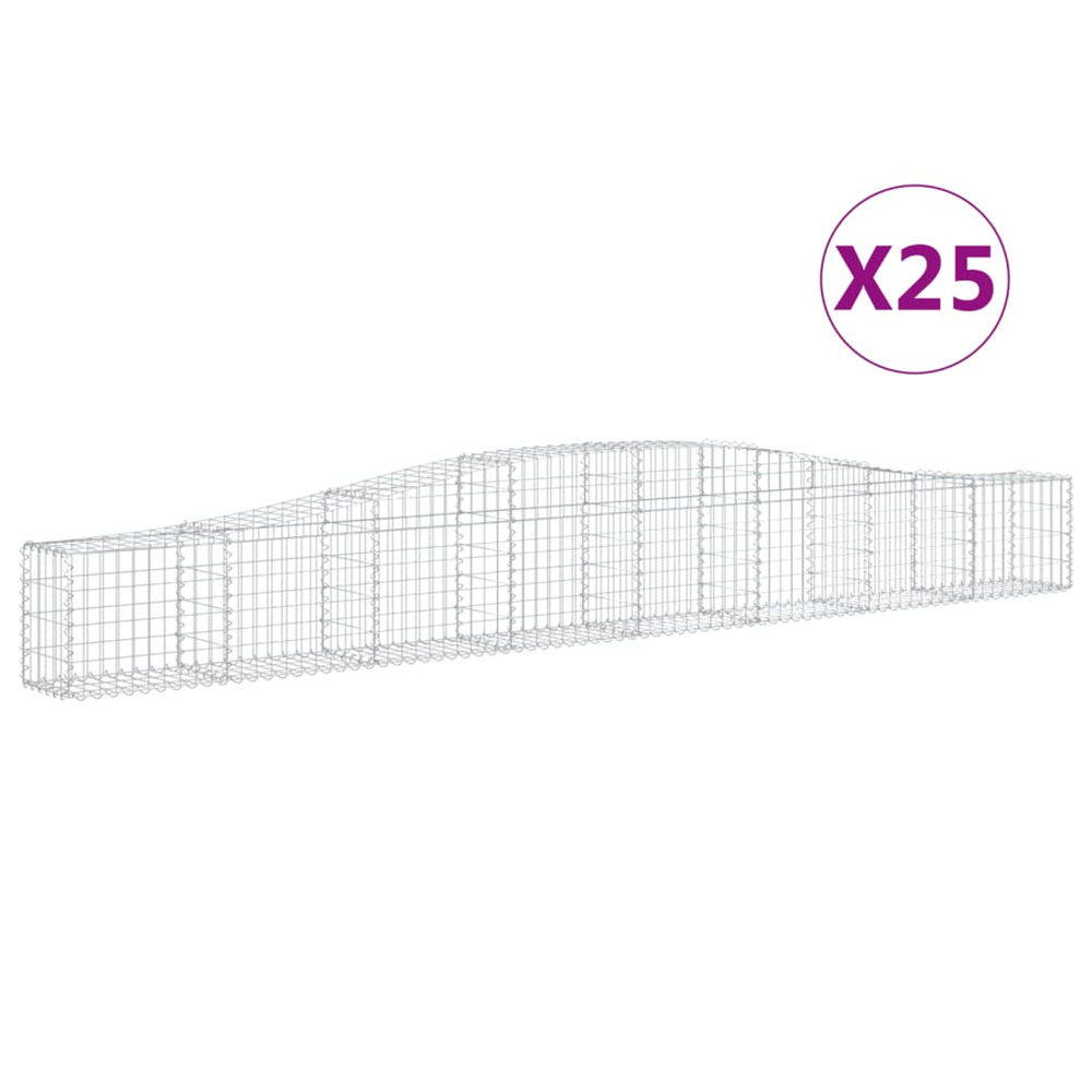 Paniers à gabions arqués 25 pcs 400x30x40/60 cm fer galvanisé