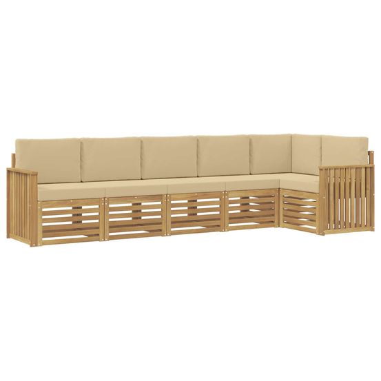 Ensemble de canapés d'extérieur 6 pc blanc et beige polyester
