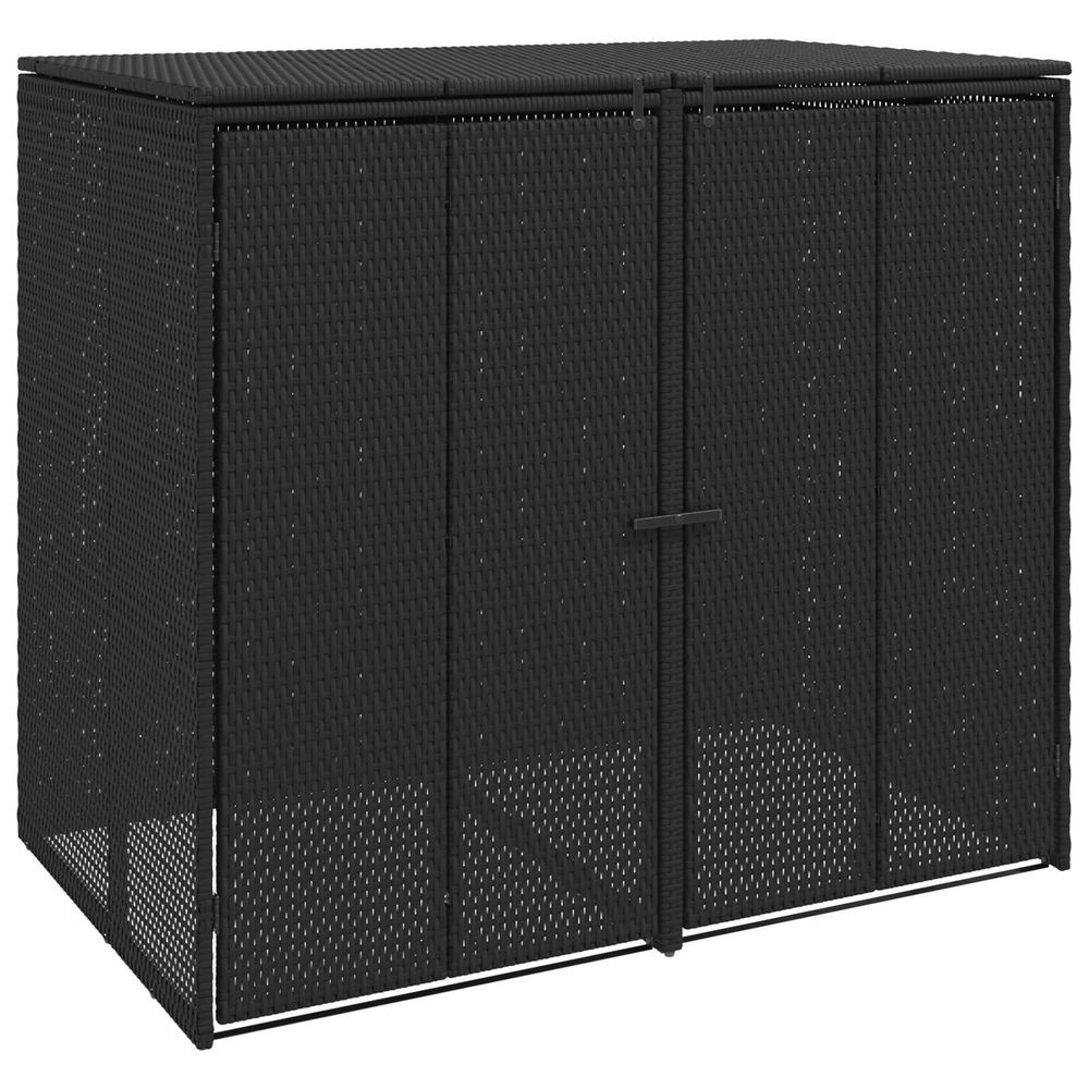 Boîte de poubelle 2 pc noir 130 x 80 x 115 cm polyéthylène